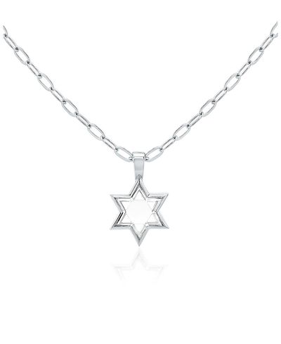 Vrai Vrai Solitaire Star Necklace in 18K White Gold, 1.65ctw Star Lab Grown Diamond, 18-20