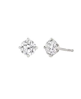 Vrai Vrai Solitaire Stud Earrings in 14K Gold, 3ctw Round Brilliant Lab Grown Diamond