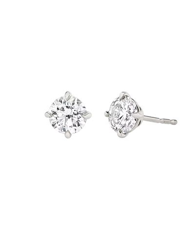 Vrai Vrai Solitaire Stud Earrings in 14K Gold, 3ctw Round Brilliant Lab Grown Diamond