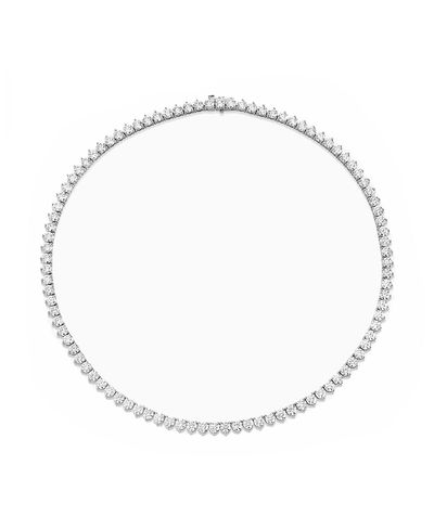 Vrai Vrai Tennis Necklace, Large in 14K Gold, 20ctw Round Brilliant Lab Created Diamonds, 16"