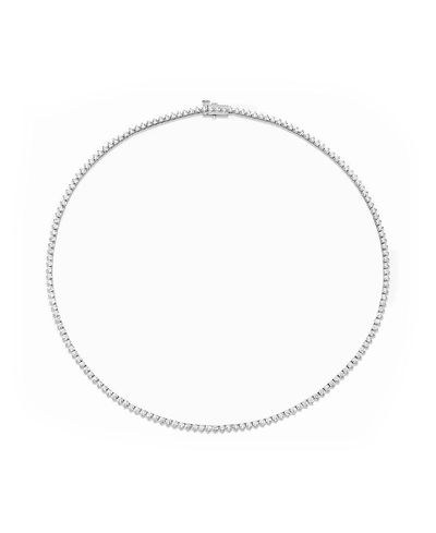 Vrai Vrai Tennis Necklace, Petite in 14K Gold, 6.40 ctw Round Brilliant Lab Created Diamonds, 16"