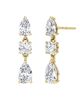 Vrai Vrai Three Stone Drop Earrings in 14K White Gold, 2.0ctw Round Brilliant & Pear Lab Grown Diamonds - 1