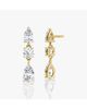 Vrai Vrai Three Stone Drop Earrings in 14K White Gold, 2.0ctw Round Brilliant & Pear Lab Grown Diamonds - 2