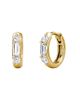 Vrai Vrai Three Stone Huggie Hoops in 14K Gold, 0.40ctw Baguette & Round Brilliant Lab Grown Diamonds - 1