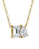 Vrai Vrai Toi et Moi Necklace in 14K Gold, 0.75ctw Emerald & Pear Lab Created Diamonds - 2