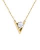 Vrai Vrai V Solitaire Necklace in 14K Yellow Gold, .50ctw Round Brilliant Lab Grown Diamond, 16-18" - 3