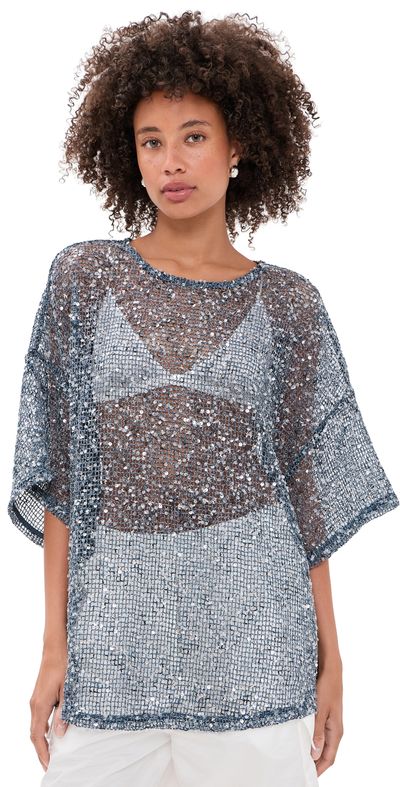 VRG GRL VRG GRL Arden Sequin Top Navy