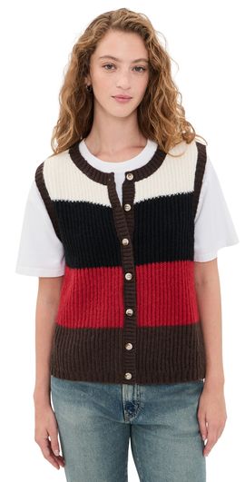 VRG GRL VRG GRL Bridgette Stripe Knit Vest Stripe