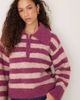Vrg Grl VRG GRL chunky striped collared sweater in pink-White - 2