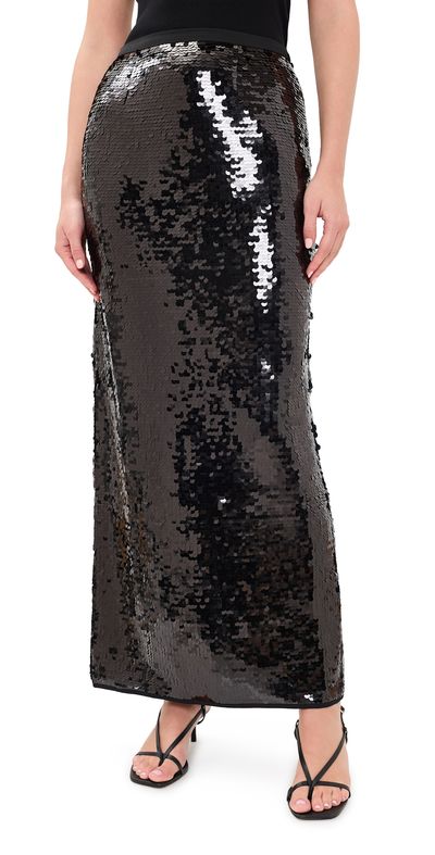 VRG GRL VRG GRL Devyn Sequin Midi Skirt Midnight
