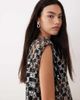 Vrg Grl VRG GRL embellished short sleeve mesh top in black-Neutral - 2