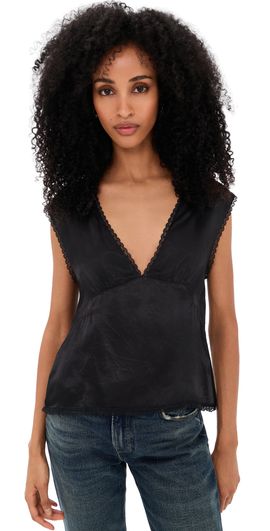 VRG GRL VRG GRL Flores Satin Top Black Black