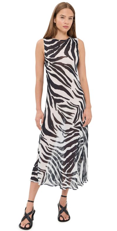 VRG GRL VRG GRL Francesca Sheer Maxi Dress Zebra