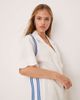 Vrg Grl VRG GRL gigi scallop edge linen shirt in white - part of a set - 3