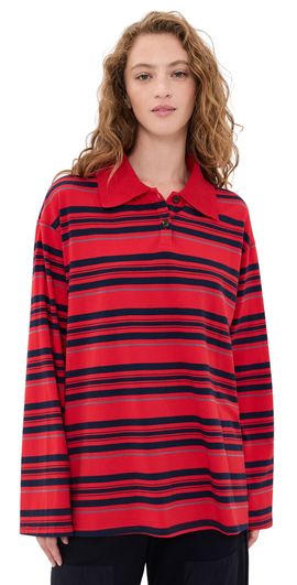 VRG GRL VRG GRL Kinsley Stripe Polo Red Stripe