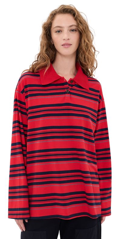 VRG GRL VRG GRL Kinsley Stripe Polo Red Stripe