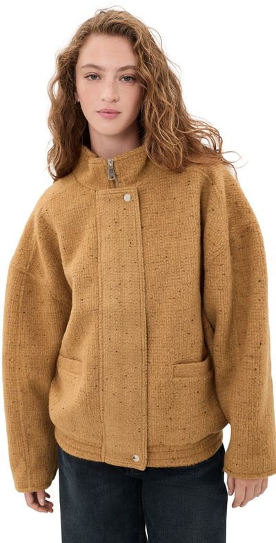 VRG GRL VRG GRL Lennon Bomber Jacket Tan