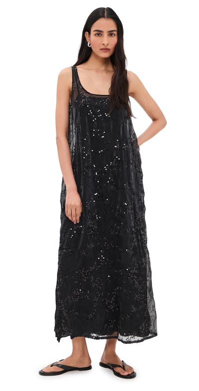 VRG GRL VRG GRL Neve Sequin Midi Dress Black Black