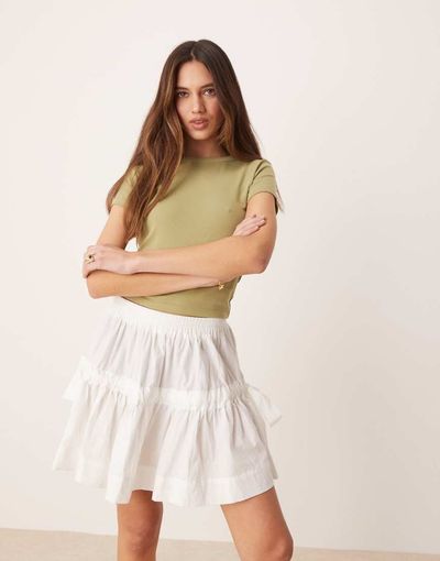 Vrg Grl VRG GRL pleated mini skirt in white