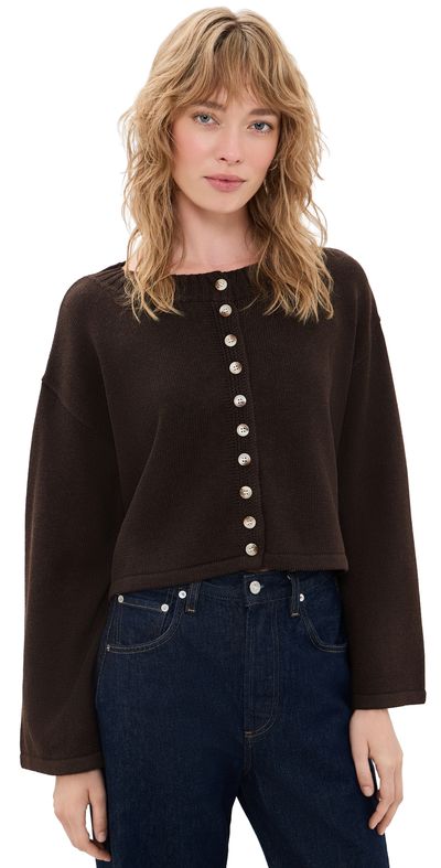 VRG GRL VRG GRL Tori Knit Cardigan Brown