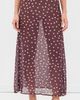 VRG GRL VRG GRL Vilma Sheer Polka Dot Maxi Skirt Wine Polka Dot - 2