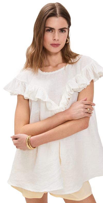 VRG GRL VRG GRL Viola Linen Tunic White