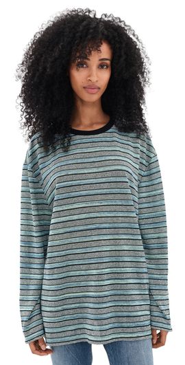 VRG GRL VRG GRL Willow Stripe Long Sleeve Tee Blue Stripe
