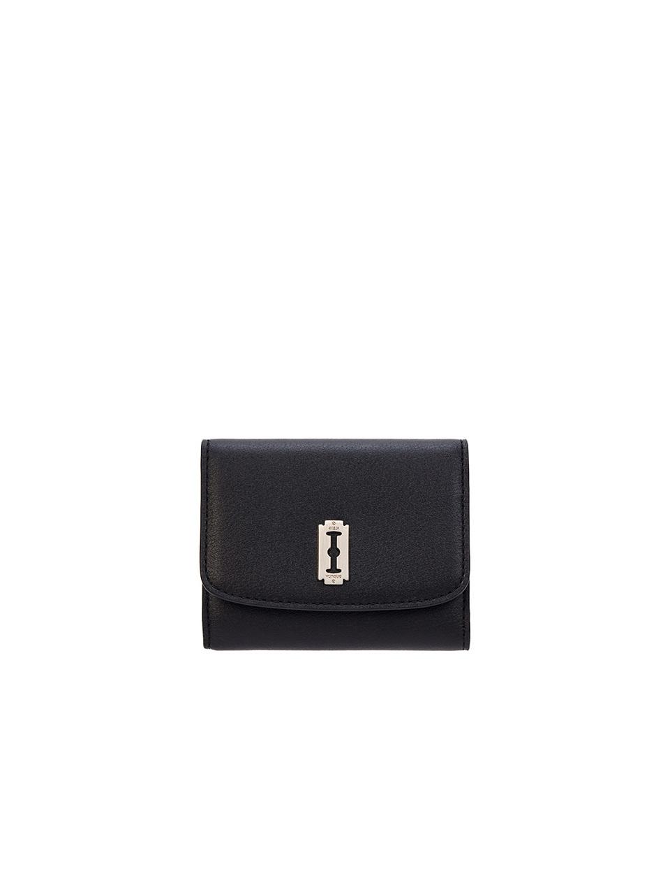 vunque Compact Premium Leather Half Wallet [Black]