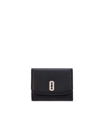 vunque Compact Premium Leather Half Wallet [Black]