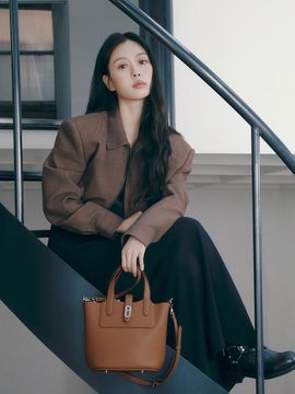 vunque Leather Basket-Style Bucket Bag _2colors