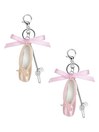 VVV Ballet Toe Shoes Ribbon Keyring