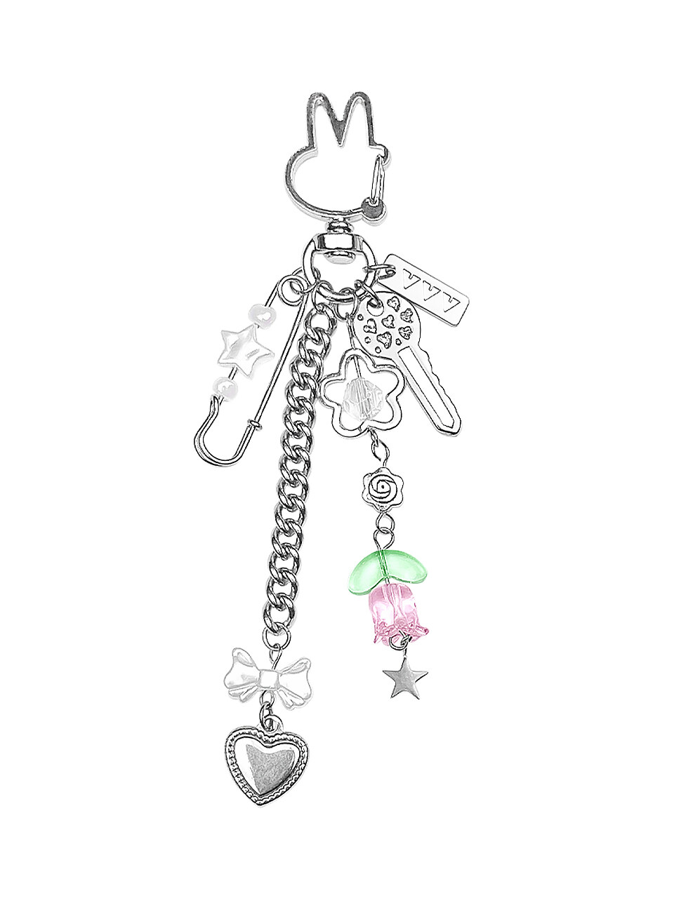 VVV Heart Ribbon Keyring