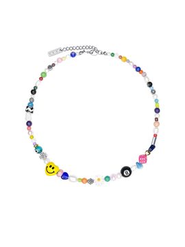 VVV Heart Smile Lucky Ball Pearl Beaded Necklace