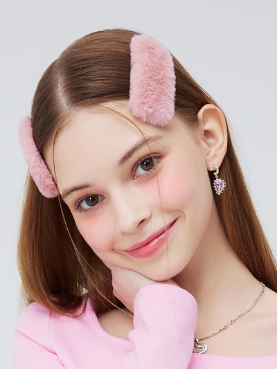 VVV High Teen Fur Snap Hair Pin [Pink]