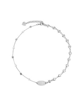 VVV Pearl Heart Chain Asymmetric Choker Necklace