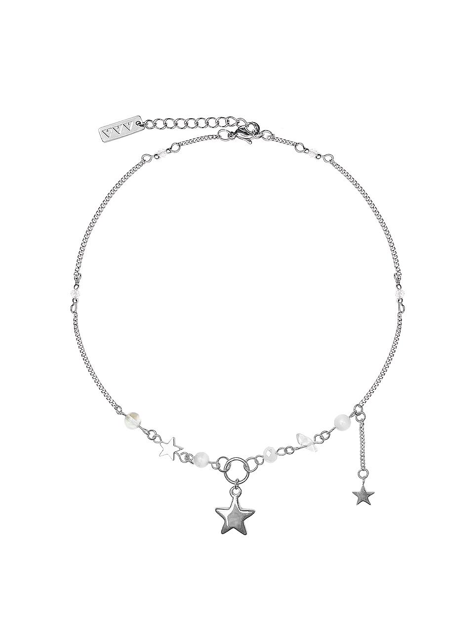 VVV Star Pendant Beaded Chain Surgical Necklace