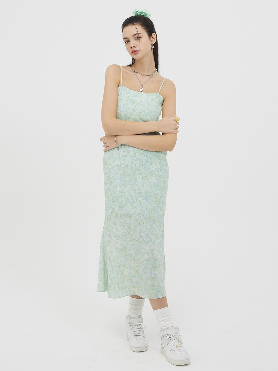 VVV Strap Long Slip Dress [Green]