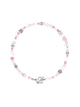 VVV Teen Beaded Heart Toggle Necklace [Pink]