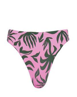 VYB Swim VYB Swim Gianna High-Waist Cheeky Bikini Bottom Shady Palms