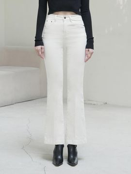 WAAR Boots Cut Cotton Pants - White