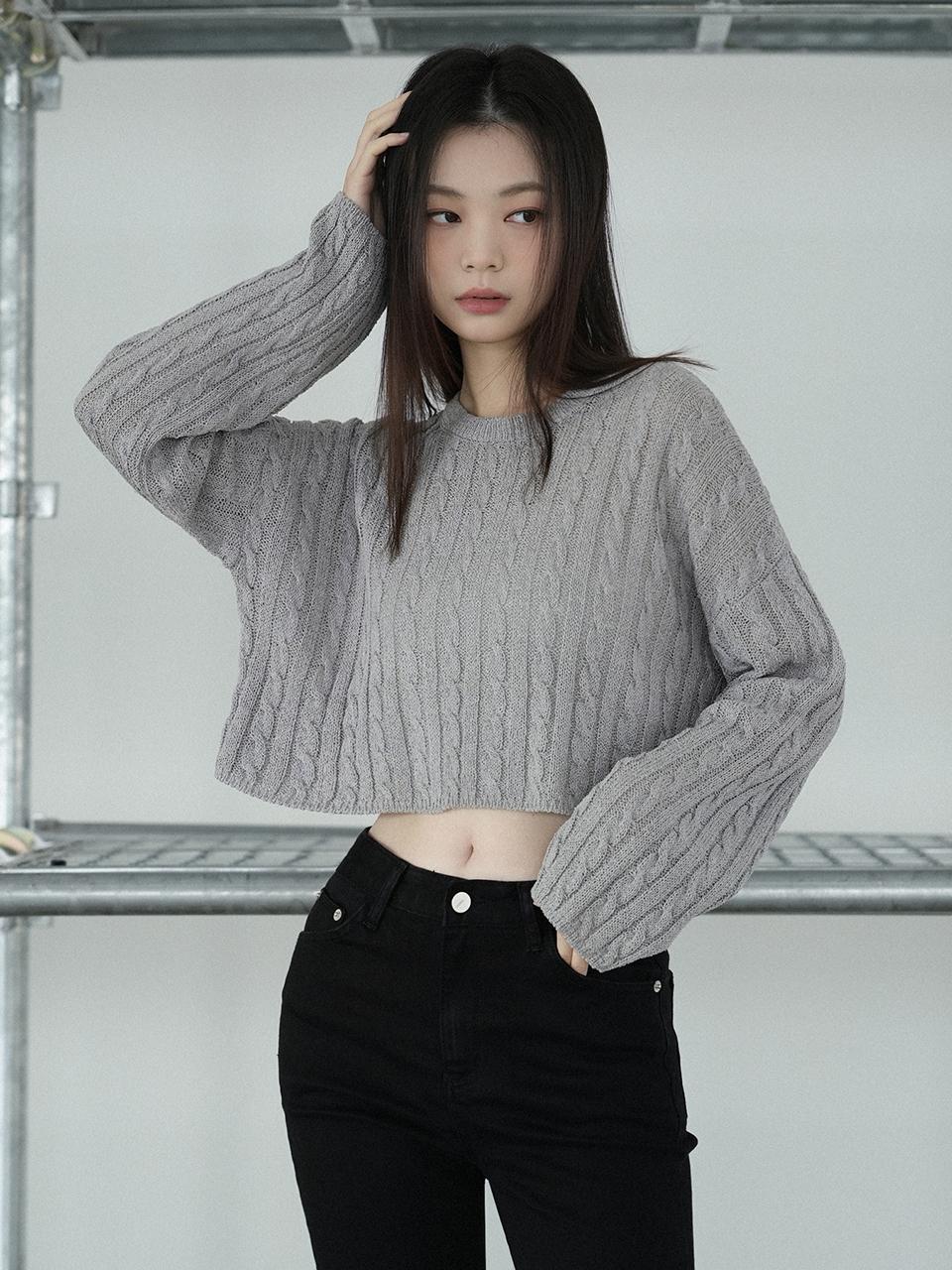 WAAR Fishtail Crop Knit Sweater (WK-12)