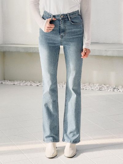 WAAR Long Semi Boots Cut Denim Pants (3colors)