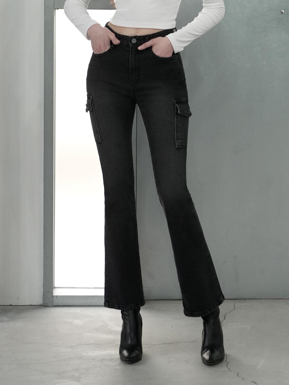 WAAR W1031 Cargo Boots Cut Pants - Black