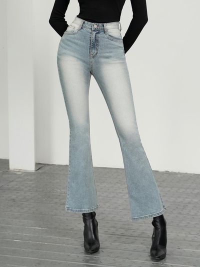 WAAR W1038 Sand Boots Cut Pants - LIGHT BLUE