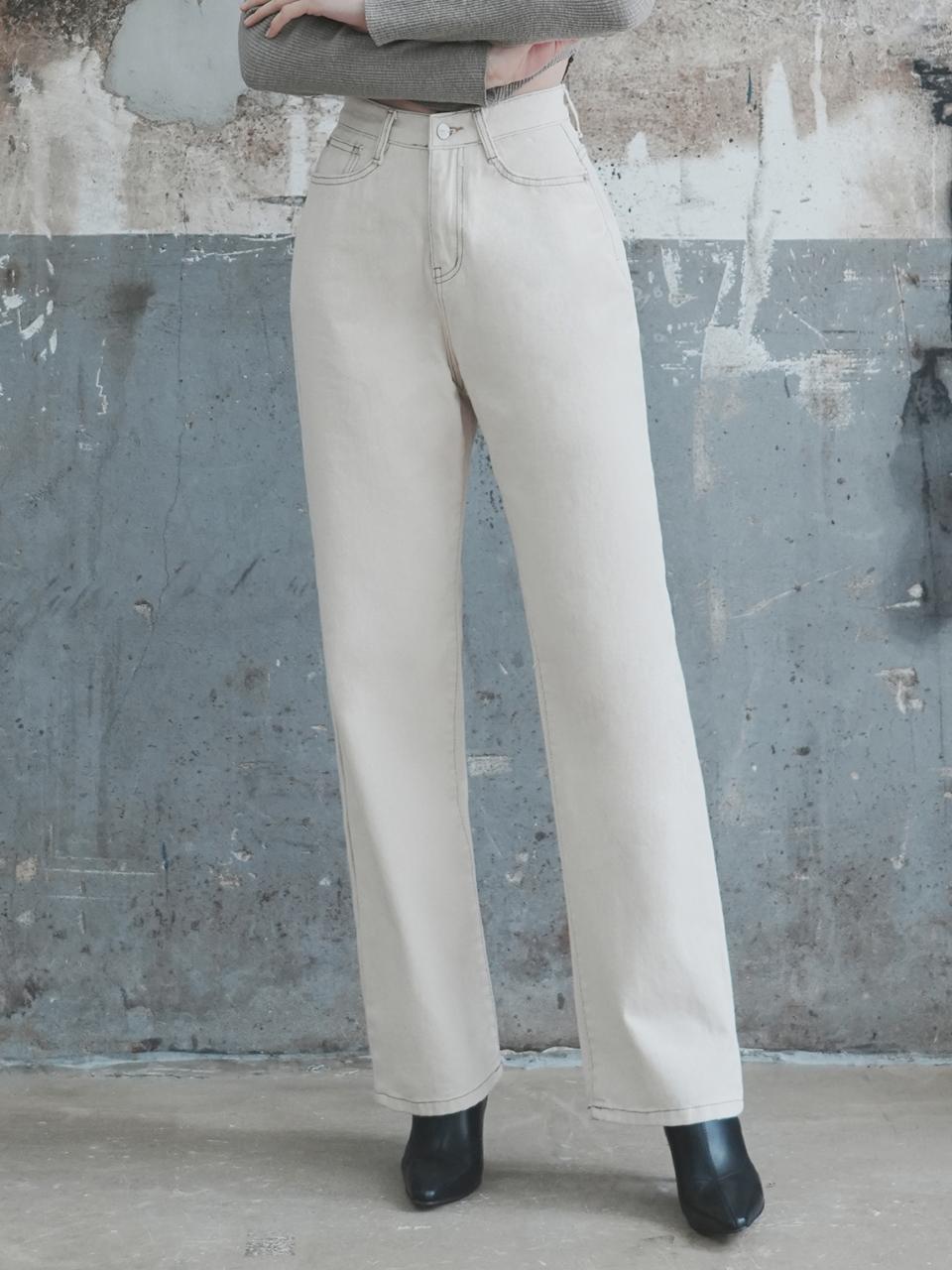 WAAR W50 Wide Denim Pants - White