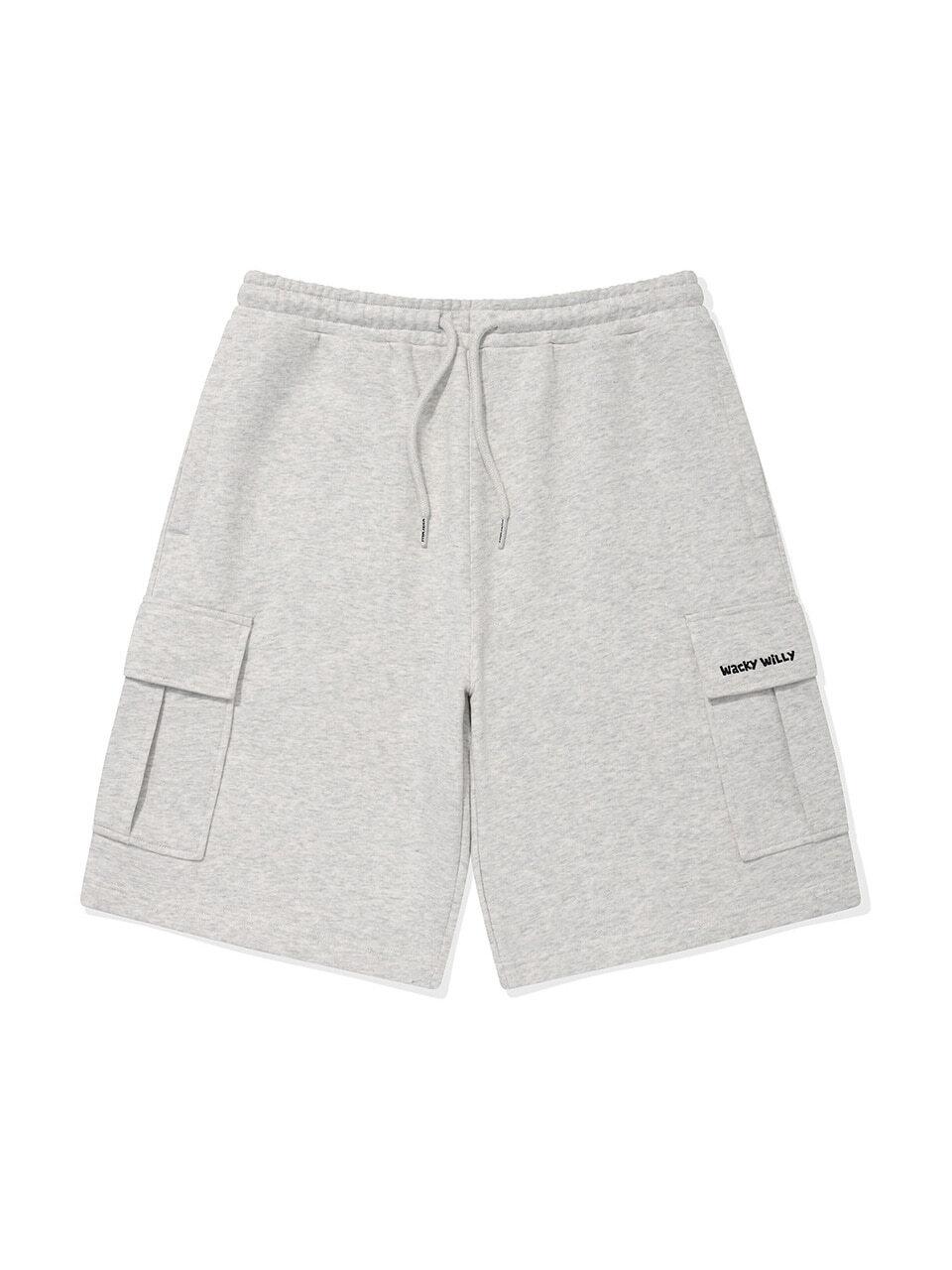 Wacky Willy Cargo Sweat Shorts Sweatpants [Light Grey]