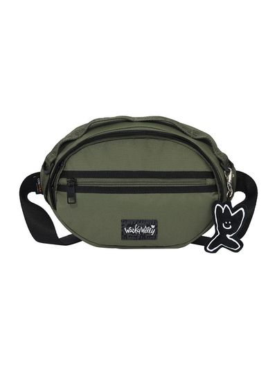 Wacky Willy Corduroy webbing sling bag khaki