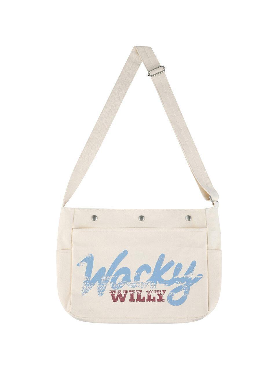 Wacky Willy Cotton Cross-body Versatile Eco Bag [Ivory]