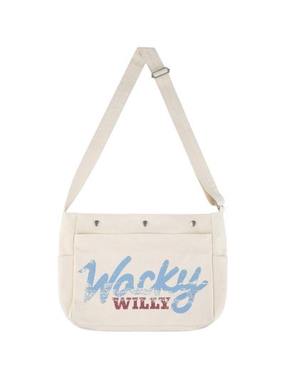 Wacky Willy Cotton Cross-body Versatile Eco Bag [Ivory]