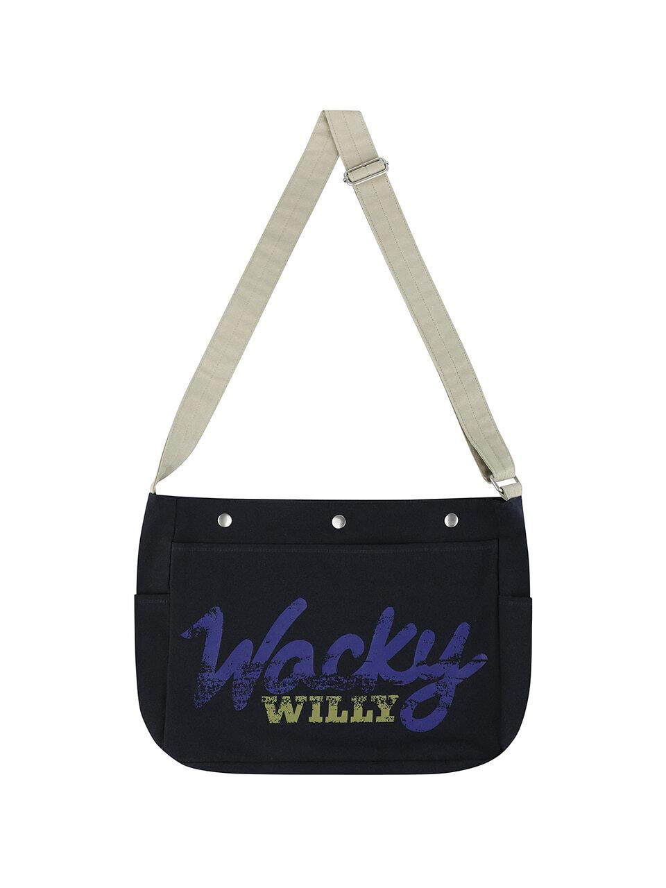 Wacky Willy Cotton Cross Body Eco Bag [Navy]